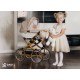 Wózek dla lalek Adbor Lulu z gondolą i dużymi kołami (retro doll pram) 