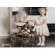 Wózek dla lalek Adbor Lulu z gondolą i dużymi kołami (retro doll pram) 
