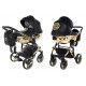 JUNAMA Hand Craft - 05 czarno złoty- wózek 2w1 - junama pram 