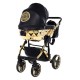 JUNAMA Hand Craft - 05 czarno złoty- wózek 2w1 - junama pram 