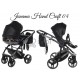 JUNAMA Hand Craft - 05 czarno złoty- wózek 2w1 - junama pram 