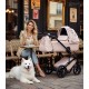 Wózek 3w1 dla dziewczynki Natoni Vespa Blossom Bubblegum Różowe Kwiaty 