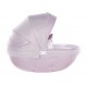 Wózek dla lalek duże retro koła JUNAMA Dolce Mini pudrowy różowy - pink doll pram 