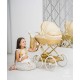 Wózek dla lalek Junama dolce mini 05 - złoty głęboki - toy pram gold