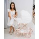 Dolce Mini wózek dla lalek TAKO  duże koła white doll pram stroller