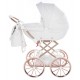 Dolce Mini wózek dla lalek TAKO  duże koła white doll pram stroller