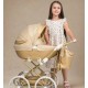Dolce Mini wózek dla lalek TAKO  duże koła white doll pram stroller