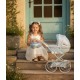 Wózek dla lalek głęboki - JUNAMA Dolce Mini 02- błękitny niebieski - blue toy pram 