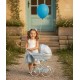 Wózek dla lalek głęboki - JUNAMA Dolce Mini 02- błękitny niebieski - blue toy pram 