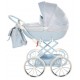 Wózek dla lalek głęboki - JUNAMA Dolce Mini 02- błękitny niebieski - blue toy pram 
