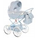 Wózek dla lalek głęboki - JUNAMA Dolce Mini 02- błękitny niebieski - blue toy pram 