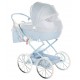 Wózek dla lalek głęboki - JUNAMA Dolce Mini 02- błękitny niebieski - blue toy pram 