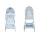 Wózek dla lalek głęboki - JUNAMA Dolce Mini 02- błękitny niebieski - blue toy pram 