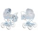 Wózek dla lalek głęboki - JUNAMA Dolce Mini 02- błękitny niebieski - blue toy pram 