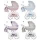 Wózek dla lalek głęboki - JUNAMA Dolce Mini 02- błękitny niebieski - blue toy pram 