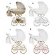 Wózek dla lalek głęboki - JUNAMA Dolce Mini 02- błękitny niebieski - blue toy pram 