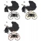 Wózek dla lalek głęboki - JUNAMA Dolce Mini 02- błękitny niebieski - blue toy pram 