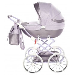 Junama Dolce Mini duży wózek dla lalek fioletowy 03 - doll pram violet stroller toy