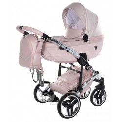 Junama Dolce Pink 01 - wózek dziecięcy 2w1 Pudrowy róż dla dziewczynki 