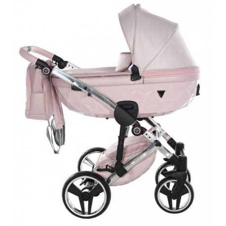 Junama Dolce Pink 01 - wózek dziecięcy 2w1 Pudrowy róż dla dziewczynki 