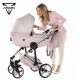 Junama Dolce Pink 01 - wózek dziecięcy 2w1 Pudrowy róż dla dziewczynki 