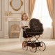 Czarny Wózek dla Lalek -  Junama Heart Mini 02 - Retro Black Doll Pram
