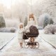 Czarny Wózek dla Lalek -  Junama Heart Mini 02 - Retro Black Doll Pram
