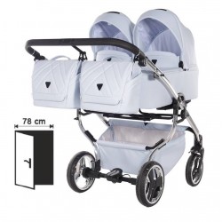 Wózek bliźniaczy 2w1 - Junama Duo V3 Eco 05 niebieski 