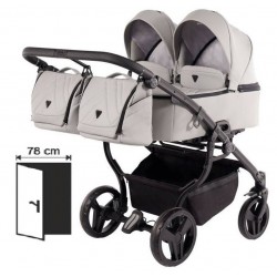 Wózek dla bliźniąt 2w1 - Junama Duo V3 Eco Szary 01
