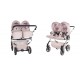 Wózek bliźniaczy 3w1 Junama Duo V3 Eco – Pink / Rosa