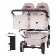 Wózek bliźniaczy 3w1 Junama Duo V3 Eco – Pink / Rosa