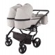 Wózek wielofunkcyjny dla bliźniaków Junama Duo V3 Eco 01 szary - twin pram grey 