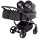 Wózek bliźniaczy 3w1 Junama Duo V3 Eco 03 Czarny – Twin Pram with Car Seats