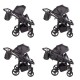 Wózek bliźniaczy 3w1 Junama Duo V3 Eco 03 Czarny – Twin Pram with Car Seats