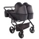 Wózek bliźniaczy 3w1 Junama Duo V3 Eco 03 Czarny – Twin Pram with Car Seats