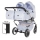 Wózek bliźniaczy 3w1 Junama Duo V3 Eco 05 – Baby Blue twin pram