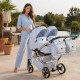 Wózek bliźniaczy 3w1 Junama Duo V3 Eco 05 – Baby Blue twin pram