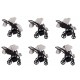 Junama Duo V3 Eco - Wózek bliźniaczy 03 czarny - Twin pram black 