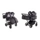 Junama Duo V3 Eco - Wózek bliźniaczy 03 czarny - Twin pram black 