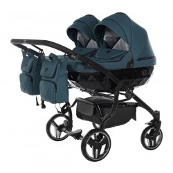 Junama Basic Duo Diamond - Wózek Bliźniaczy 3w1 - twin pram 3 in 1 02 green zielony 