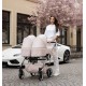 Wózek bliźniaczy podwójny 2w1 - Junama Duo V3 Eco 04 róż– pink double pram for twins