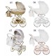 wózek dla lalek srebrny polski Junama DOLCE MINI 04 - doll pram junama silver