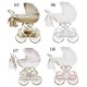 Wózek dla lalek Junama dolce mini 05 - złoty głęboki - toy pram gold