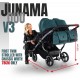 ❤️ Wózek bliźniaczy Junama Duo v3 jeden obok drugiego 03 green 78 cm 