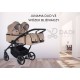 ❤️ Junama Duo v3  wózek bliźniaczy gondolą i spacerówka 2w1 beżowy 01 - twin pram beige