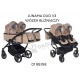 ❤️ Junama Duo v3  wózek bliźniaczy gondolą i spacerówka 2w1 beżowy 01 - twin pram beige