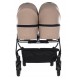 ❤️ Junama Duo v3  wózek bliźniaczy gondolą i spacerówka 2w1 beżowy 01 - twin pram beige