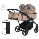 ❤️ Junama Duo v3  wózek bliźniaczy gondolą i spacerówka 2w1 beżowy 01 - twin pram beige