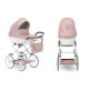 Wózek dla lalek Kunert Rossie - 01 Pink Metalic Eco - dolls pram pink 