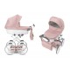 Wózek dla lalek Kunert Rossie - 01 Pink Metalic Eco - dolls pram pink 